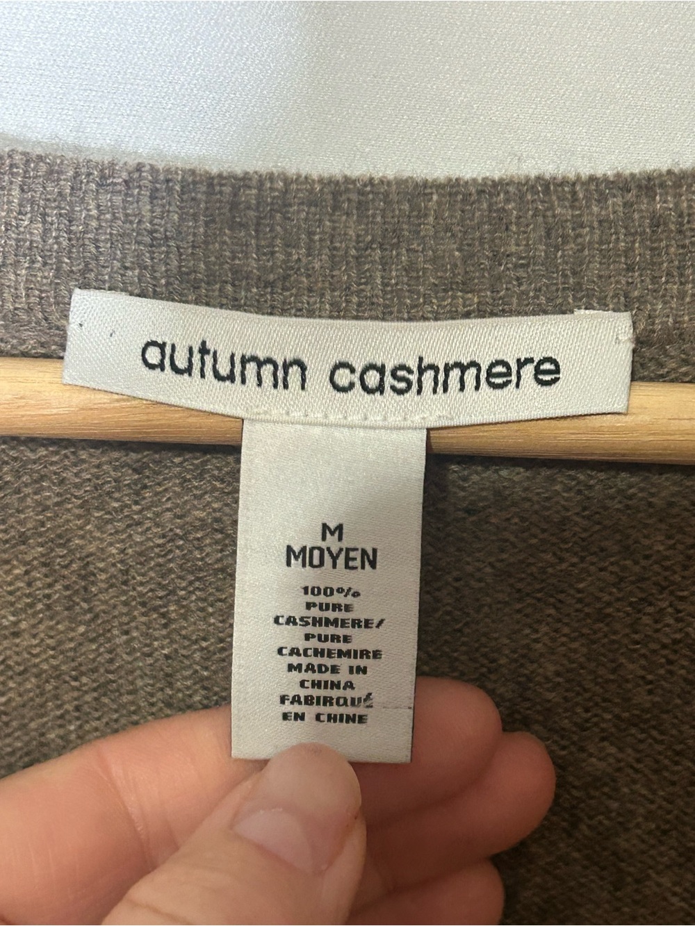 Autumn Cashmere 100% Cashmere Reversible Cardigan Sweater M Taupe - Picture 9 of 10